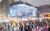 户外广告 武汉江汉路商圈江汉路步行街中心广场巨型P8超清户外LED大屏 粉丝应援投放